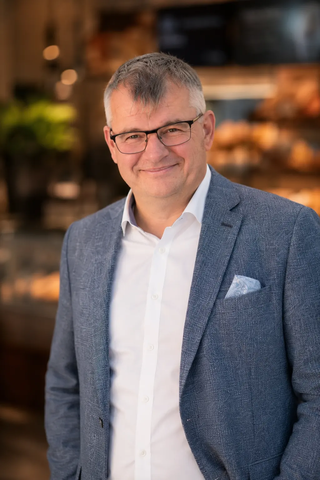Gerd Klein, Bäckermeister und Gründer von Simply&nbsp;POS, im Verkaufsraum einer Bäckerei